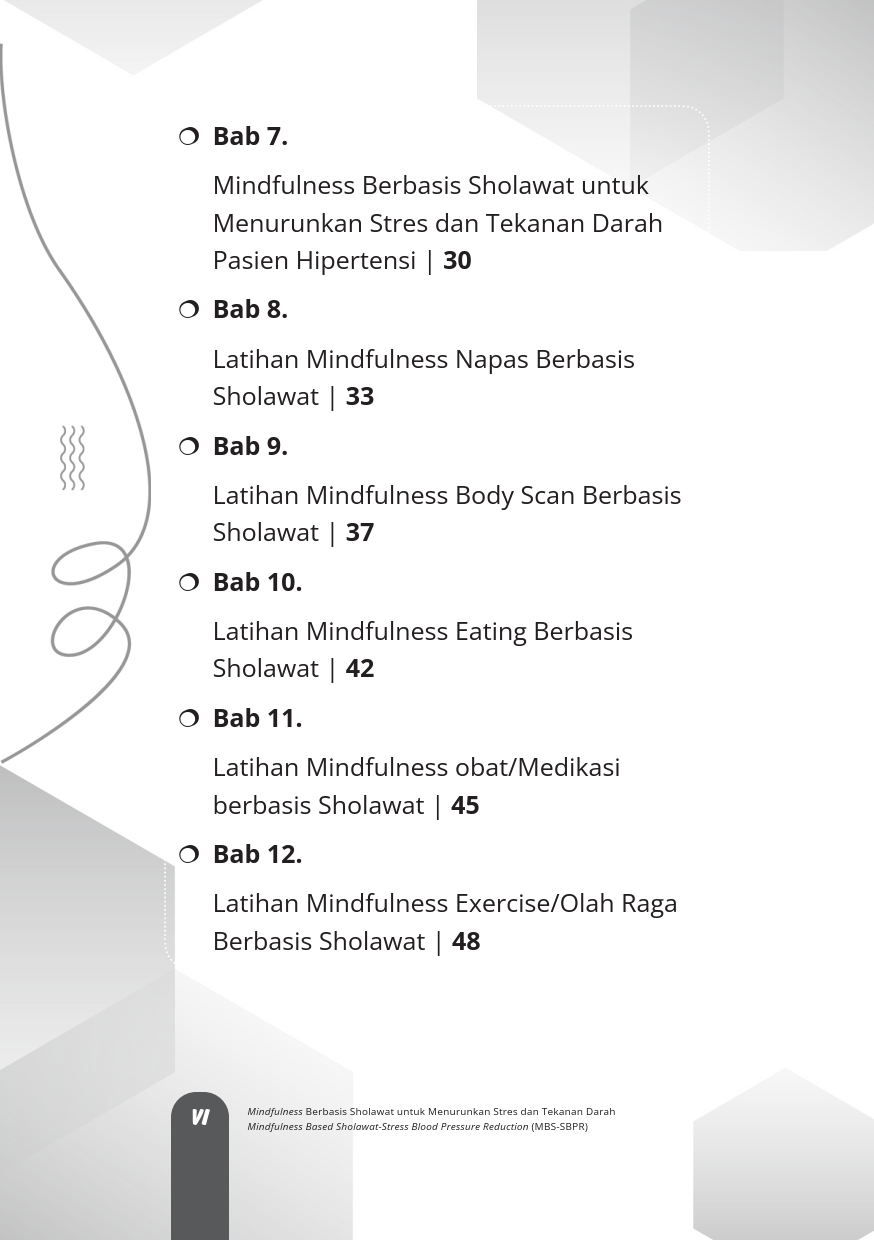 Buku Mindfulness Berbasis Sholawat untuk Menurunkan Stres dan Tekanan Darah Mindfulness Based Sholawat-Stress Blood Pressure Reduction (MBS-SBPR) - Gambar 3